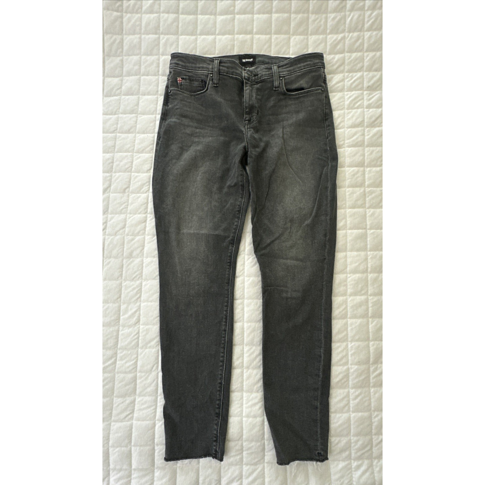 Hudson Jeans Womens 28 Black Krista Super Skinny Raw Hem Stretch